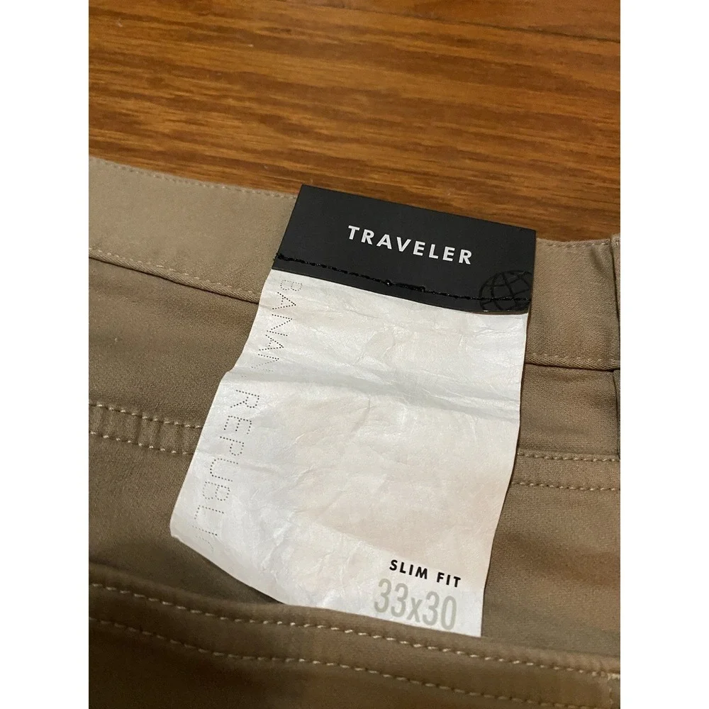 banana republic mens traveler‎ slim fit pants 33x30 New! NWT $99